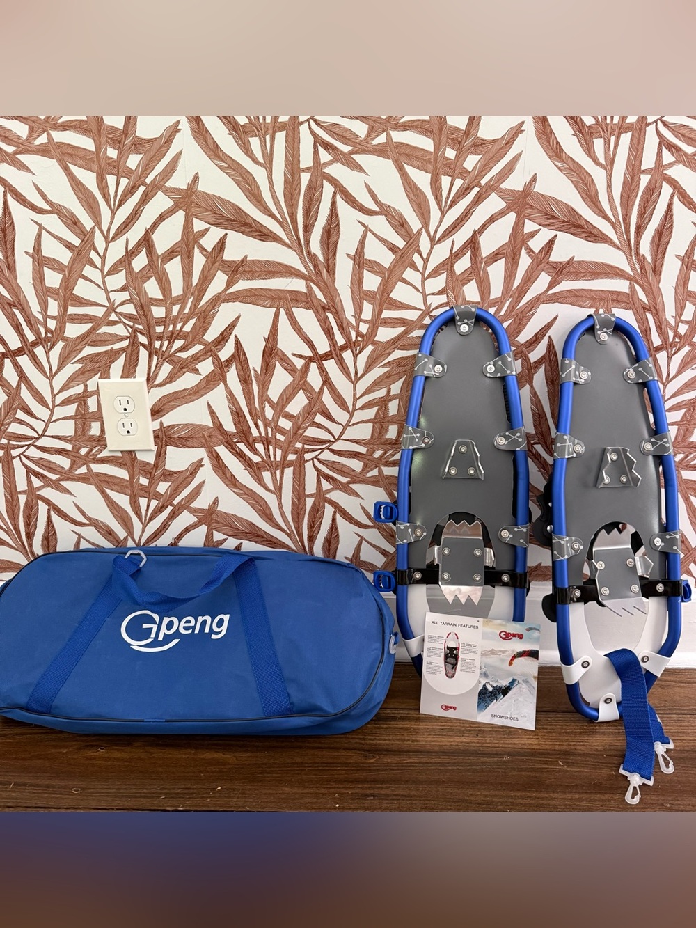 NEW Unisex Gpeng Blue Snowshoes with Carry Bag
